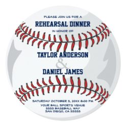 Baseball Sports Rehearsal Dinner Invitation