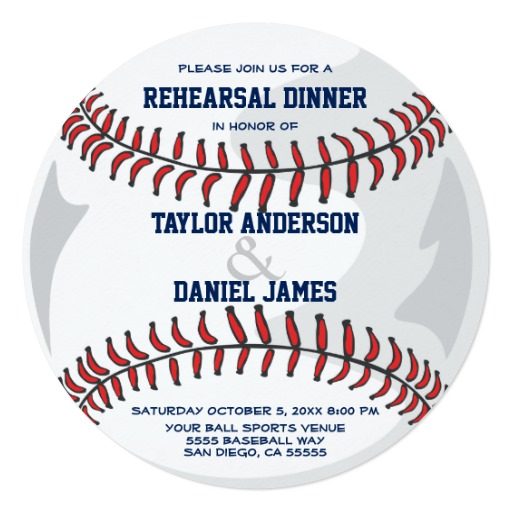 Baseball Sports Rehearsal Dinner Invitation