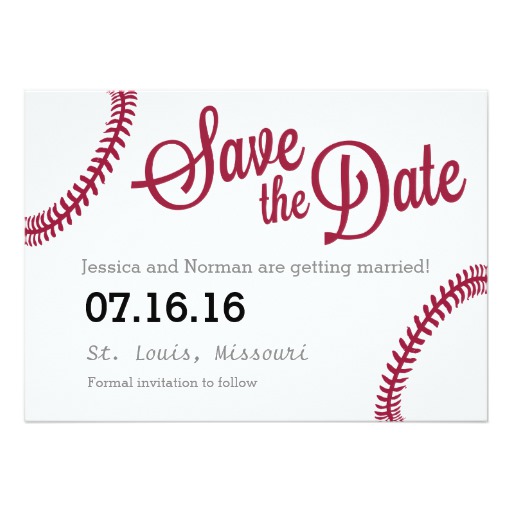 Baseball theme Save the Date Card