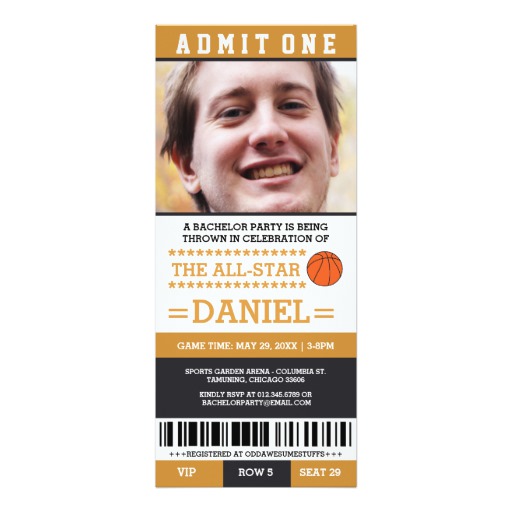 Basketball Bachelor Party Invites