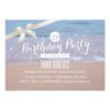 Beach Theme Classy Ivory Ribbon Birthday Party Card