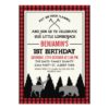 Bear Deer Lumberjack 1st Birthday Invitation