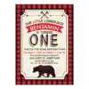 Bear Lumberjack 1st Birthday Invitation