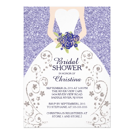 Beautiful Bride Glitter Bridal Shower Invitation