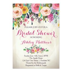 Beautiful Floral Bridal Shower Invitation