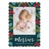 Berries and Pine Birth Announcement Holiday Card