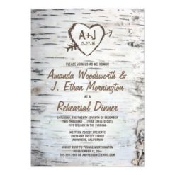 Birch Tree Bark Rehearsal Dinner Invitations