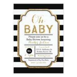 Black And Gold Baby Shower Invitation