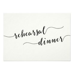Black And White Wedding Rehearsal Dinner Invites