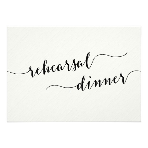 Black And White Wedding Rehearsal Dinner Invites