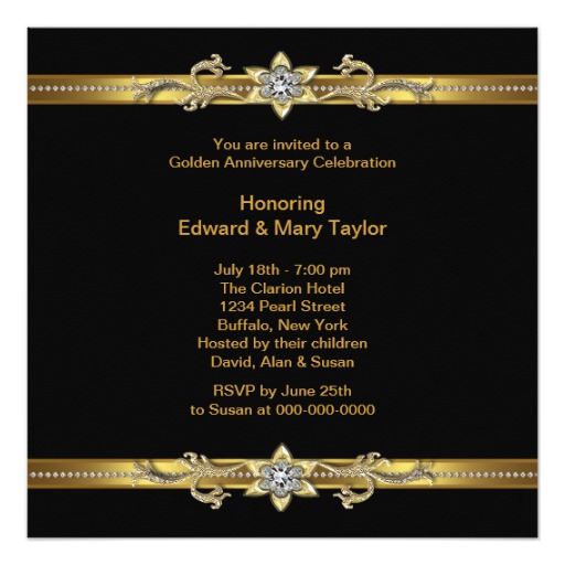 Black Gold 50th Wedding Anniversary Card - Image 2