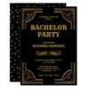 Black Gold Art Deco Bachelor Party Invitation