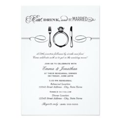 Black Rehearsal Dinner | Eat Drink and Be Married Card