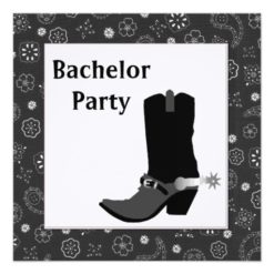 Black Western Bachelor Party Invitation - Image 2