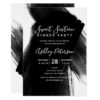 Black white brushstrokes typography Sweet 16 Card