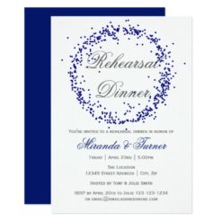 Blue Confetti - Rehearsal Dinner Invitation