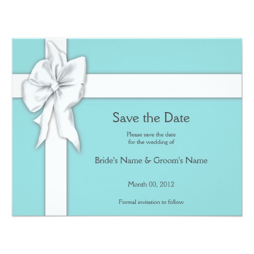 Blue Gift Box Save the Date Card
