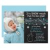 Blue Snowflake Chalkboard 1st Birthday Card