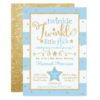 Blue Twinkle Little Star Baby Shower Invitation