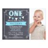 Boys Chalkboard Bunting 1st Birthday Invitation
