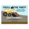Boys Excavator Birthday Party Invitation
