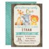 Boys Jungle Animals 1st Birthday Invitation