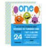 Boys Monsters 1st Birthday party Invitation