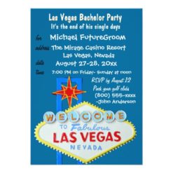 Boys Night Out Vegas Bachelor Party Card