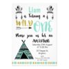Boys Teepee Tribal Wild One Birthday Invitation