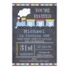 Boys Train Chalkboard Birthday Party Invitation