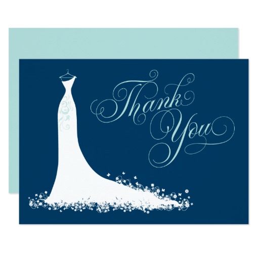 Bridal Shower Flat Thank You Cards | Wedding Gown