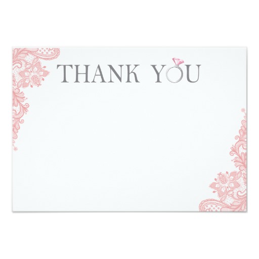 Bridal Shower Thank You Card - 3.5x5 Flat Card