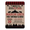 Buffalo Plaid Lumberjack First Birthday Invitation