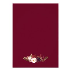 Burgundy Marsala Red Floral Chic Engagement Party Card - Image 2