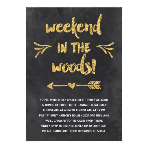 Cabin Fever | Rustic Chic Bachelorette Party Card