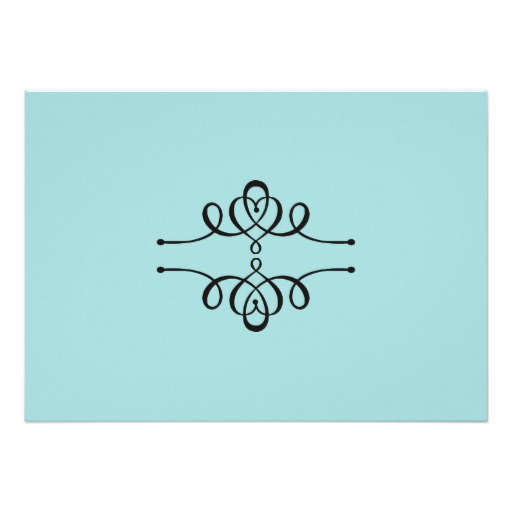 Calligraphy Elegance Aqua Rehearsal Dinner Card - Image 2
