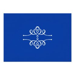 Calligraphy Elegance Royal Blue Rehearsal Dinner Card - Image 2