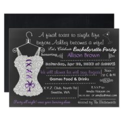 Chalkboard Lace Lingerie Shower Bachelorette Card