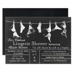 Chalkboard Lingerie Shower Invitatio Card