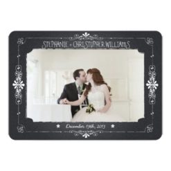 Chalkboard Mason Jar Wedding Photo Thank You Card