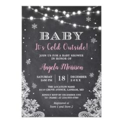Chalkboard String Lights Baby It's Cold Outside Card