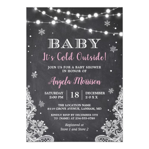 Chalkboard String Lights Baby It's Cold Outside Card