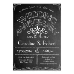 Chalkboard Wedding Anniversary Invitation 10th