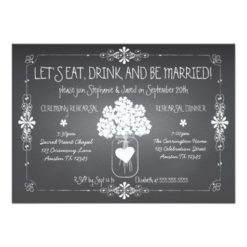 Chalkboard Wedding Rehearsal Mason Jar Invitation