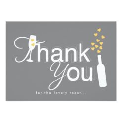 Champagne Engagement Party Thank You Note Card