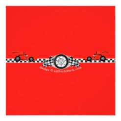 Checkered Flag Race Car Baby Shower Invitations - Image 2