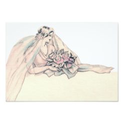 Chic Edwardian Flapper Bride Vintage Thank You Card - Image 2