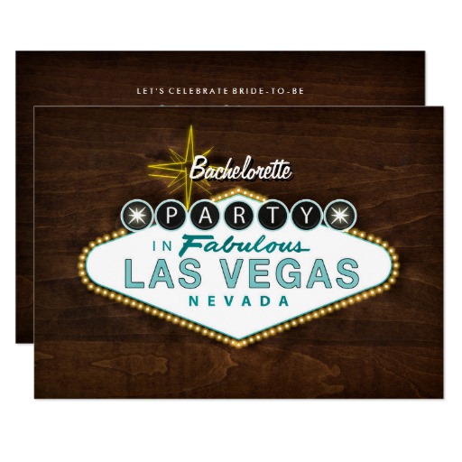 Chic Las Vegas Sign Bachelorette Party Invitation