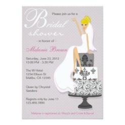 Chic Pink Modern Bride Contemporary Bridal Shower Card