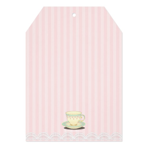 Chic Teacup on Pink Birthday Tea Party Card - Image 2
